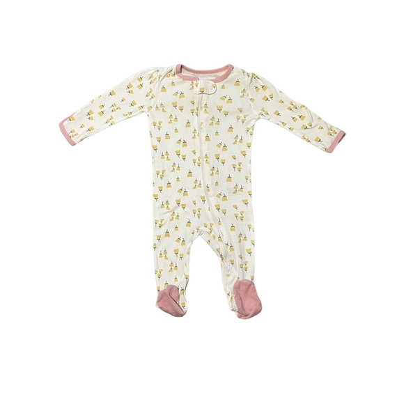 2 Pack Girls 3-6M Zip Up Pajama Bundle - Picture 3 of 3